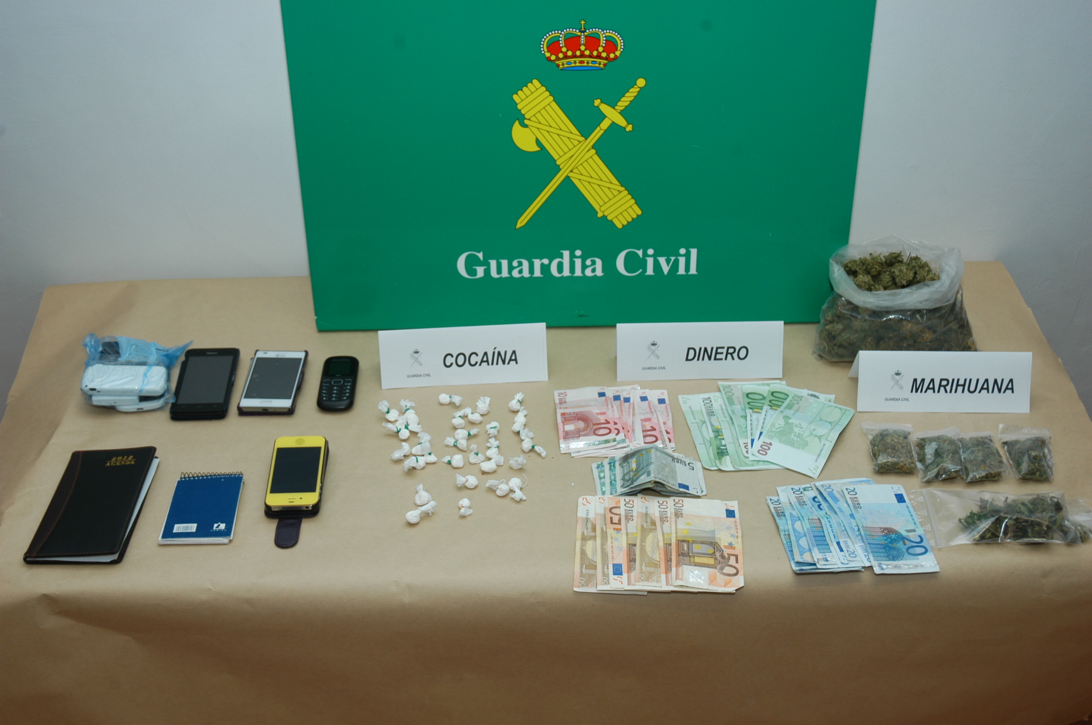La Guardia Civil detiene a cuatro personas como presuntos autores de tráfico de drogas